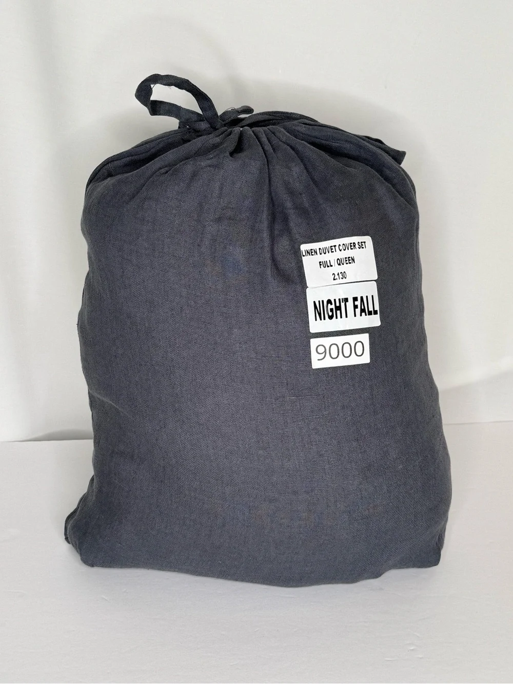 Quince European Linen Duvet Cover Set Queen Nightfall Blue 100% Flax Linen